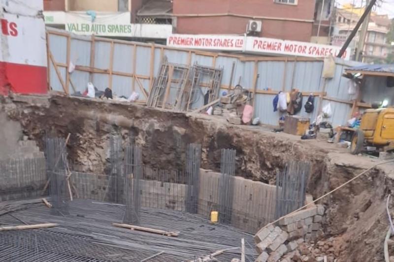 File image of a collapsed building in Nairobi CBD.